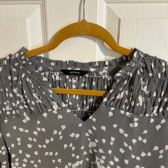 Long Sleeve Gray Blouse - Picture 2 of 3